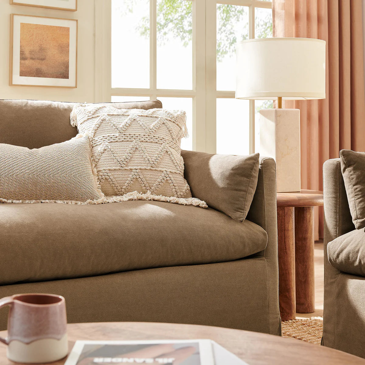 Wellfleet Slipcovered Linen‑Blend Loveseat