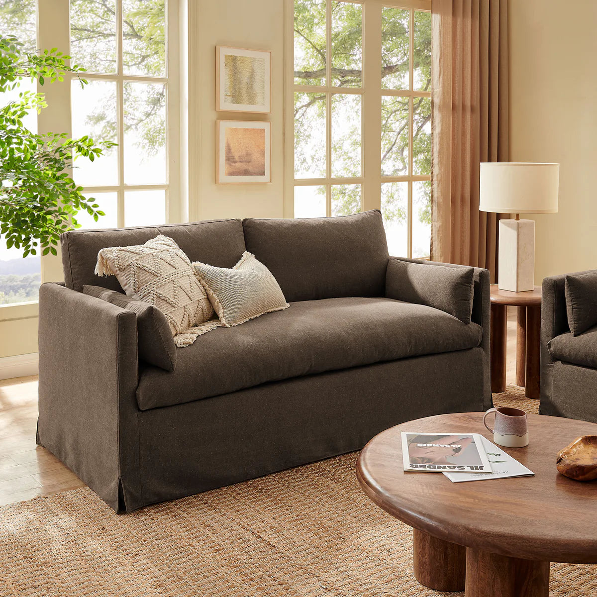 Wellfleet Slipcovered Linen‑Blend Loveseat