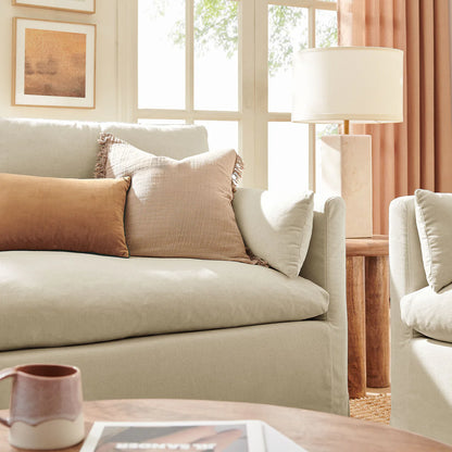 Wellfleet Slipcovered Linen‑Blend Loveseat