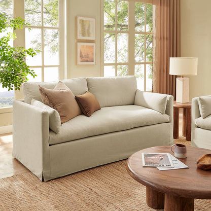 Wellfleet Slipcovered Linen‑Blend Loveseat
