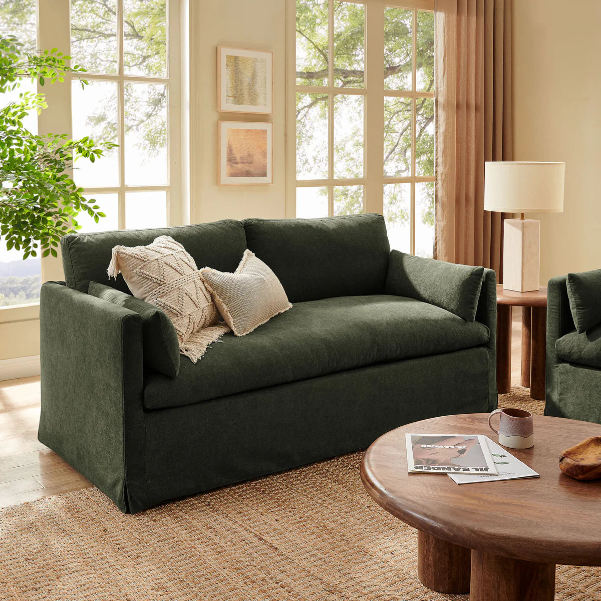 Wellfleet Slipcovered Linen‑Blend Loveseat