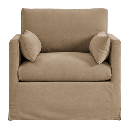 Wellfleet Slipcovered Linen‑Blend Armchair
