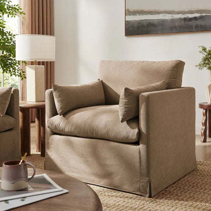 Wellfleet Slipcovered Linen‑Blend Armchair