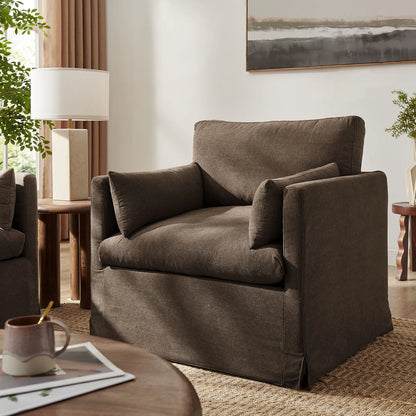 Wellfleet Slipcovered Linen‑Blend Armchair