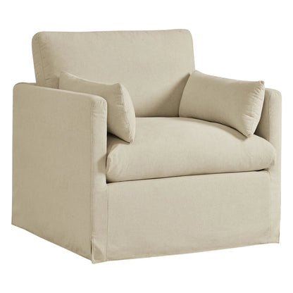 Wellfleet Slipcovered Linen‑Blend Armchair