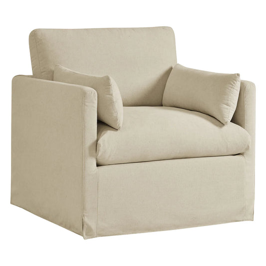 Wellfleet Slipcovered Linen‑Blend Armchair