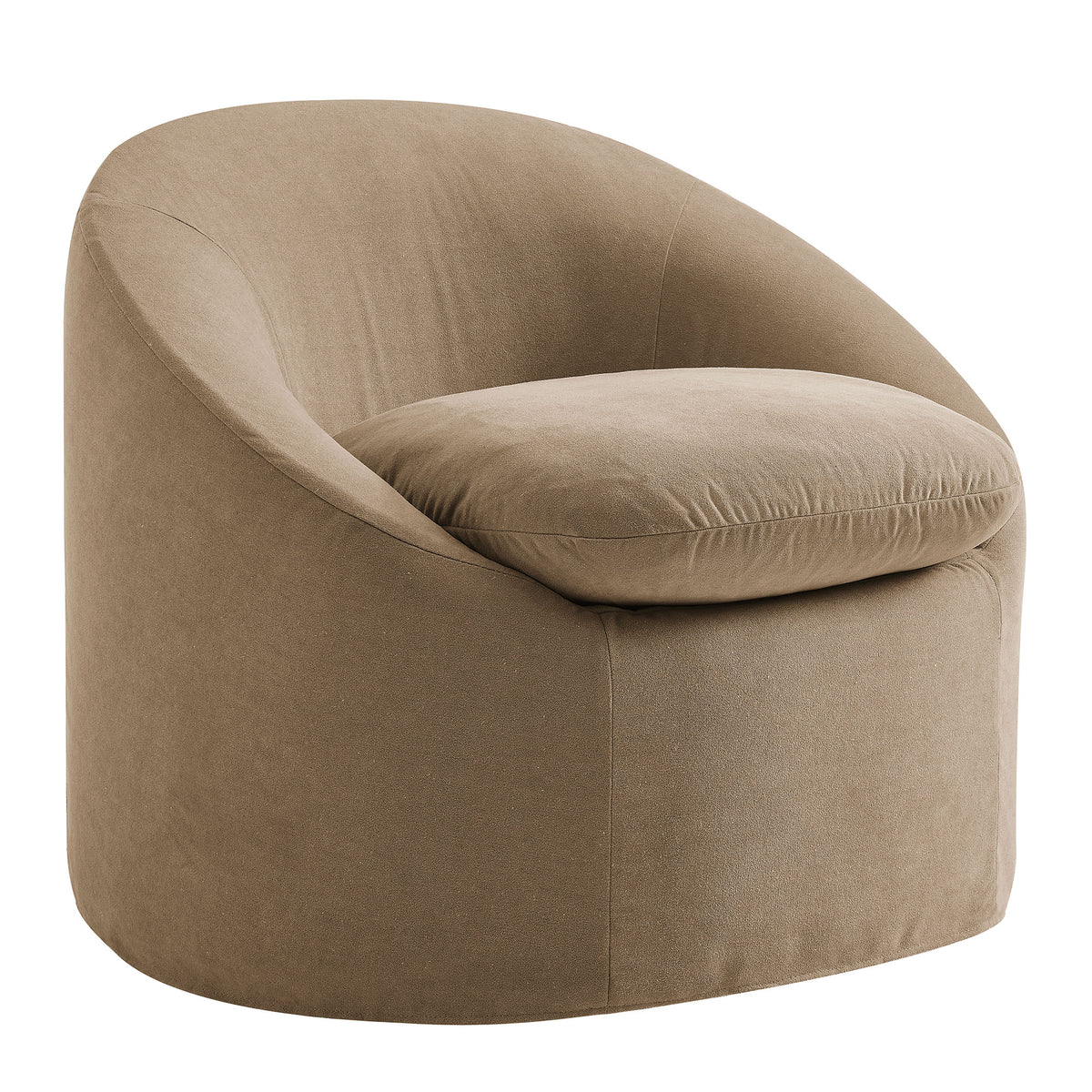 Sadie Slipcovered Linen‑Blend Round Accent Chair