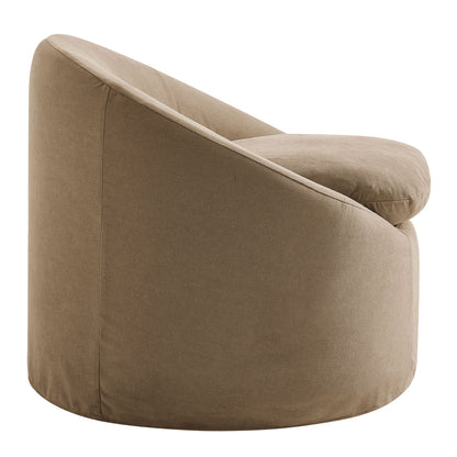 Sadie Slipcovered Linen‑Blend Round Accent Chair
