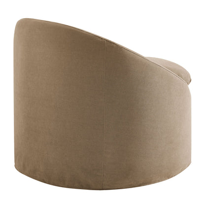 Sadie Slipcovered Linen‑Blend Round Accent Chair