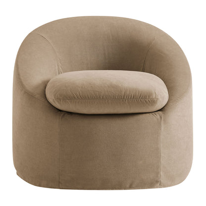 Sadie Slipcovered Linen‑Blend Round Accent Chair