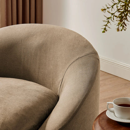 Sadie Slipcovered Linen‑Blend Round Accent Chair