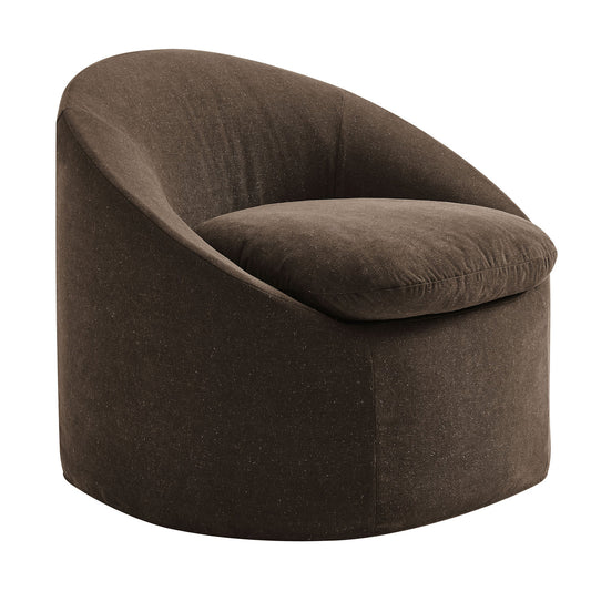 Sadie Slipcovered Linen‑Blend Round Accent Chair