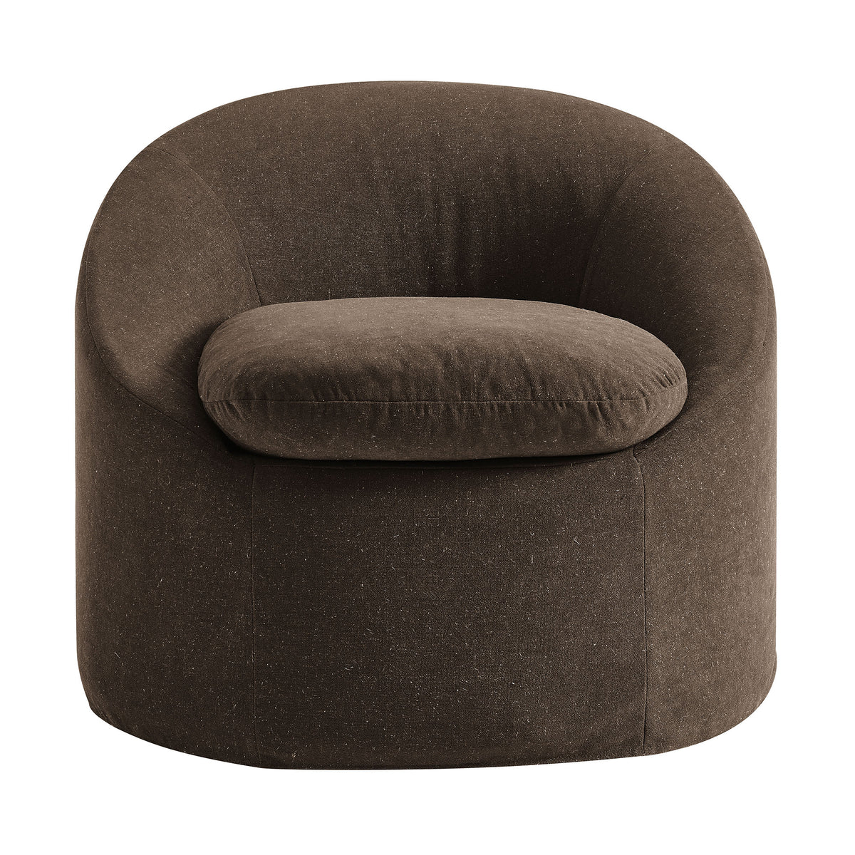 Sadie Slipcovered Linen‑Blend Round Accent Chair