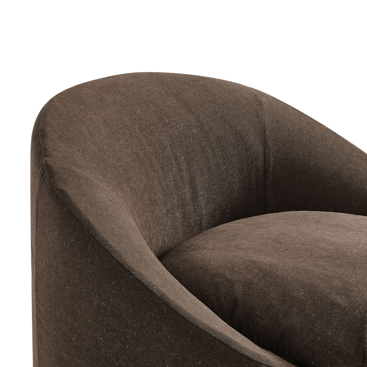 Sadie Slipcovered Linen‑Blend Round Accent Chair