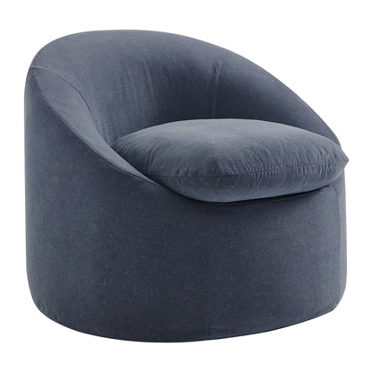 Sadie Slipcovered Linen‑Blend Round Accent Chair