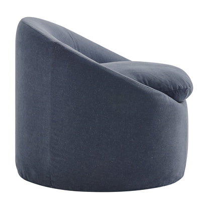 Sadie Slipcovered Linen‑Blend Round Accent Chair