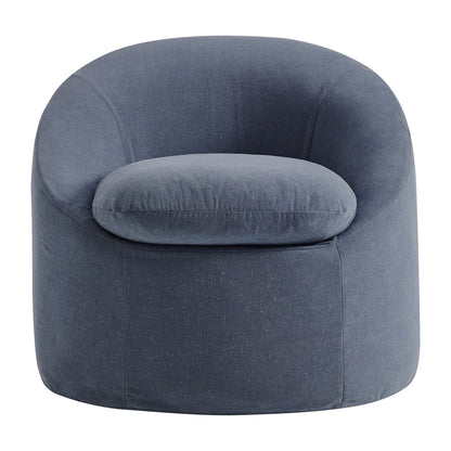 Sadie Slipcovered Linen‑Blend Round Accent Chair