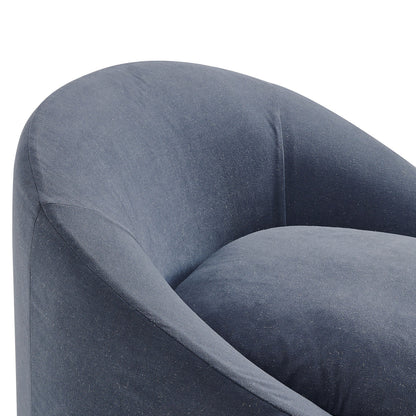 Sadie Slipcovered Linen‑Blend Round Accent Chair