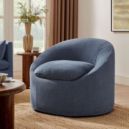 Sadie Slipcovered Linen‑Blend Round Accent Chair