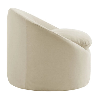 Sadie Slipcovered Linen‑Blend Round Accent Chair