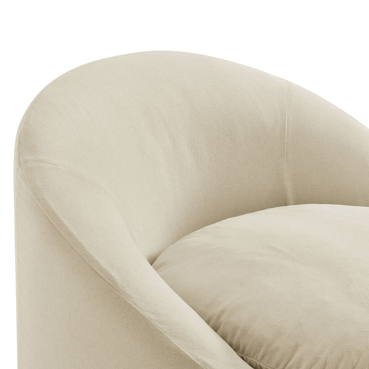 Sadie Slipcovered Linen‑Blend Round Accent Chair