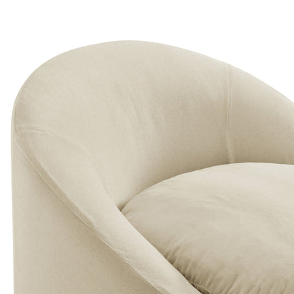 Sadie Slipcovered Linen‑Blend Round Accent Chair
