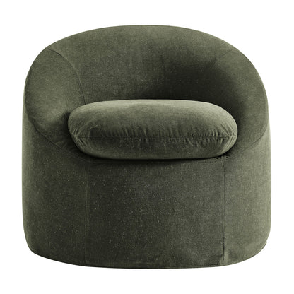 Sadie Slipcovered Linen‑Blend Round Accent Chair