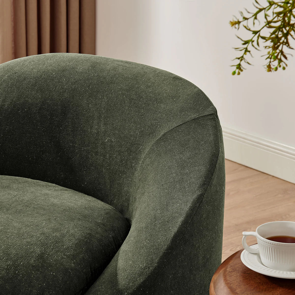 Sadie Slipcovered Linen‑Blend Round Accent Chair