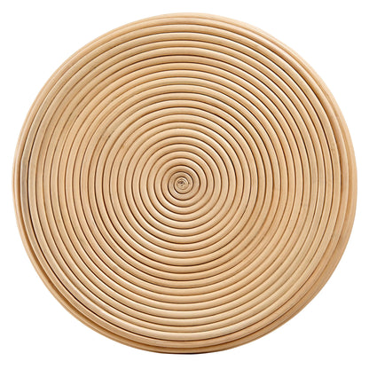Tavi Hourglass Natural Rattan Round Side Table – Handwoven Boho Accent Table in Natural Finish