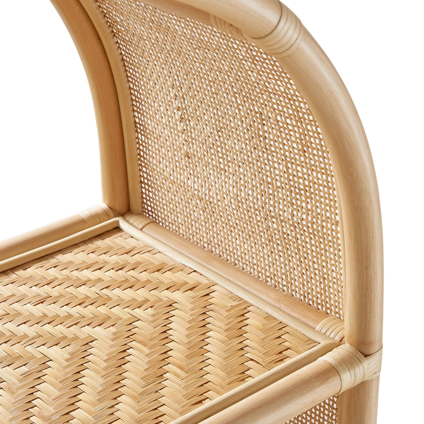 Celeste 67-Inch Tall Arched Natural Rattan Bookshelf – Boho Handwoven Storage Shelf