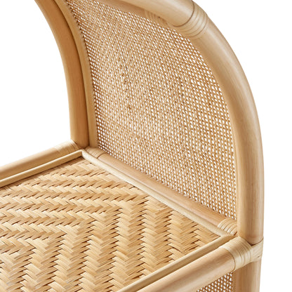 Celeste 67-Inch Tall Arched Natural Rattan Bookshelf – Boho Handwoven Storage Shelf