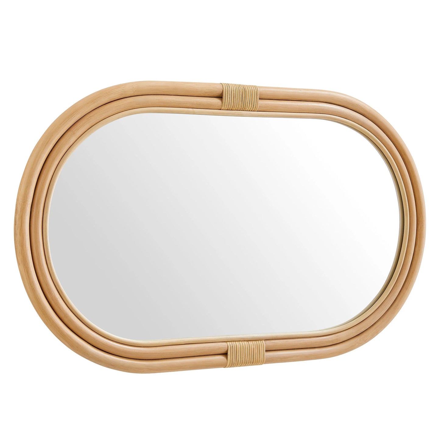 Corsica Oval Rattan Wall Mirror in Natural – Handwoven Boho Decorative Mirror