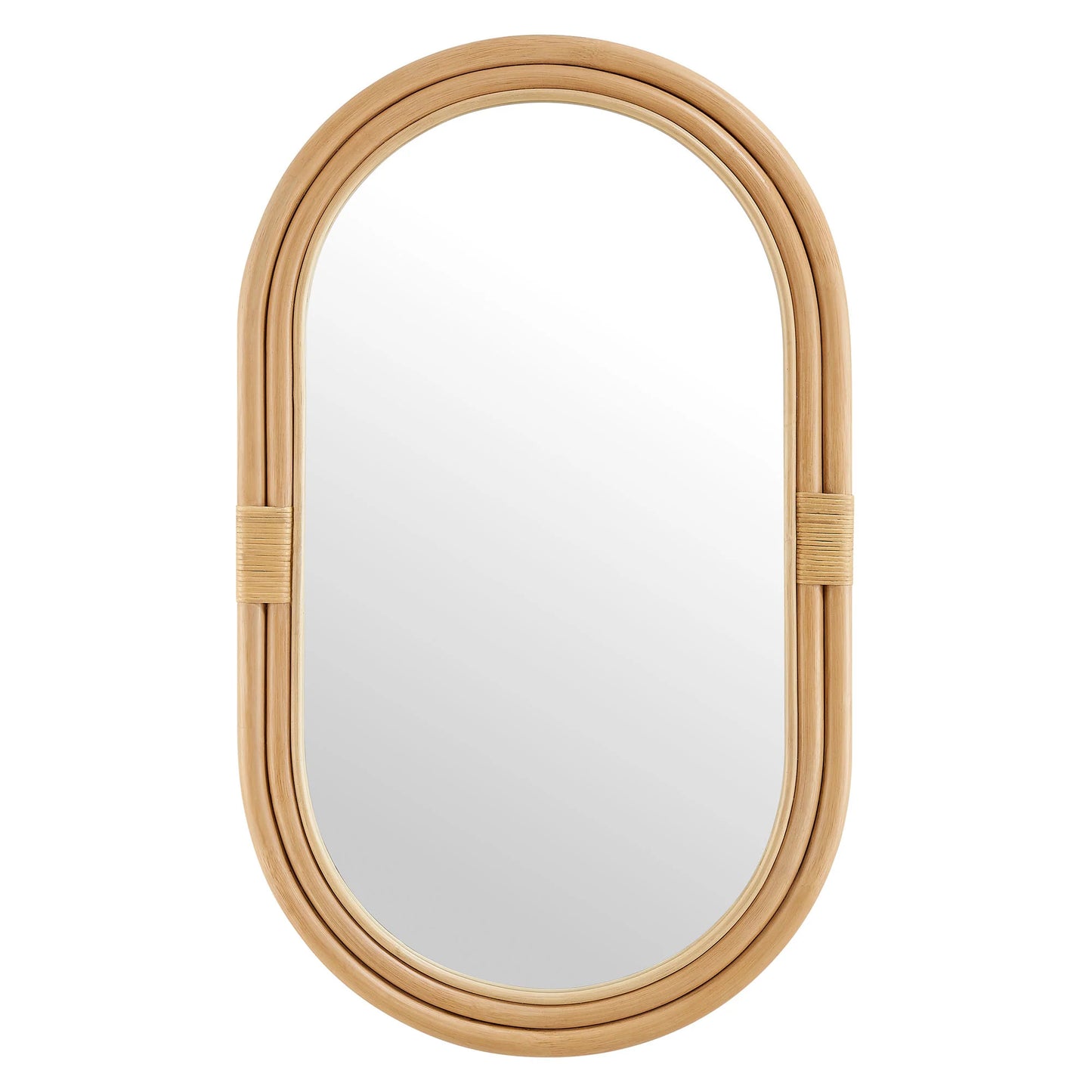 Corsica Oval Rattan Wall Mirror in Natural – Handwoven Boho Decorative Mirror