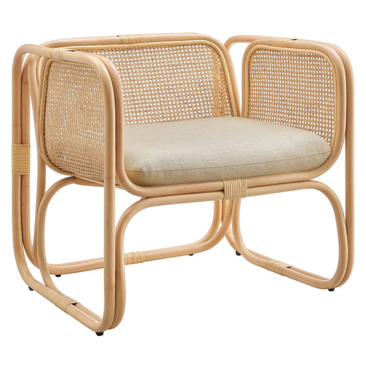 Ellis Natural Rattan Accent Armchair