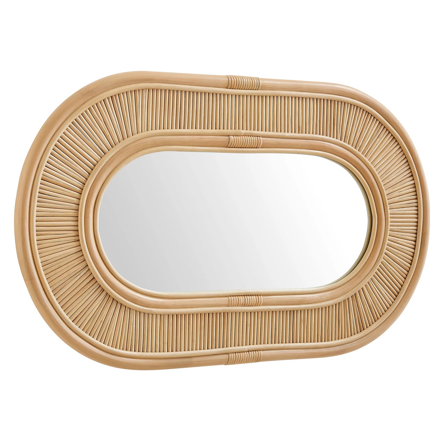Sovana Oval Rattan Wall Mirror in Natural – Boho Wall Decor with Handwoven Frame