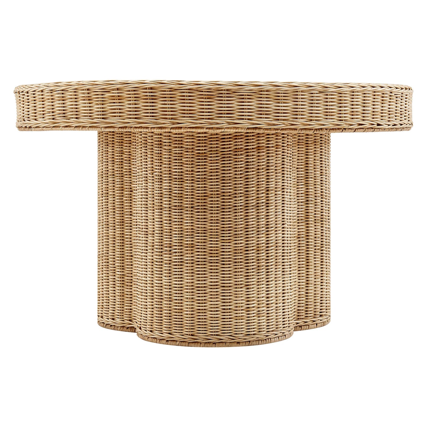 Ainsley 32-Inch Round Natural Rattan Coffee Table – Woven Outdoor & Indoor Accent Table