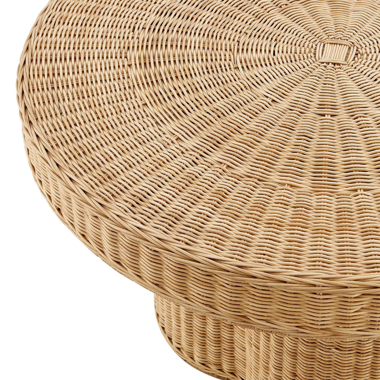 Ainsley 32-Inch Round Natural Rattan Coffee Table – Woven Outdoor & Indoor Accent Table