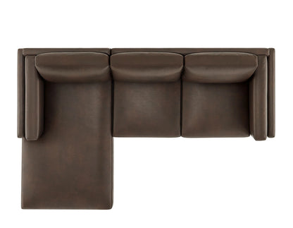 Roscoe Left-Facing Vegan Leather Sectional Sofa – Modern L-Shaped Couch with Chaise Lounge