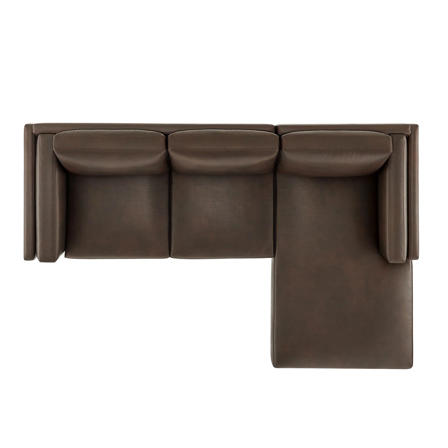 Roscoe Right-Facing Vegan Leather Sectional Sofa – Modern L-Shaped Couch with Chaise Lounge