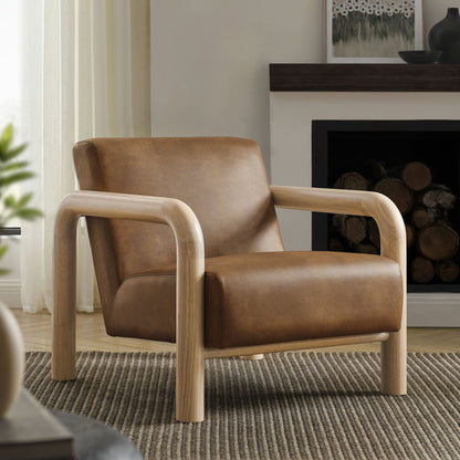 Sereno Vegan Leather Accent Chair – Modern Lounge Seating with Sleek Design