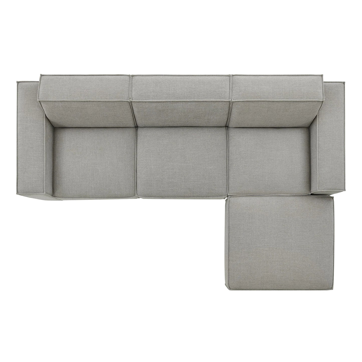 Restore 4-Piece Performance Fabric Upholstered Modular Sofa Set with Ottoman