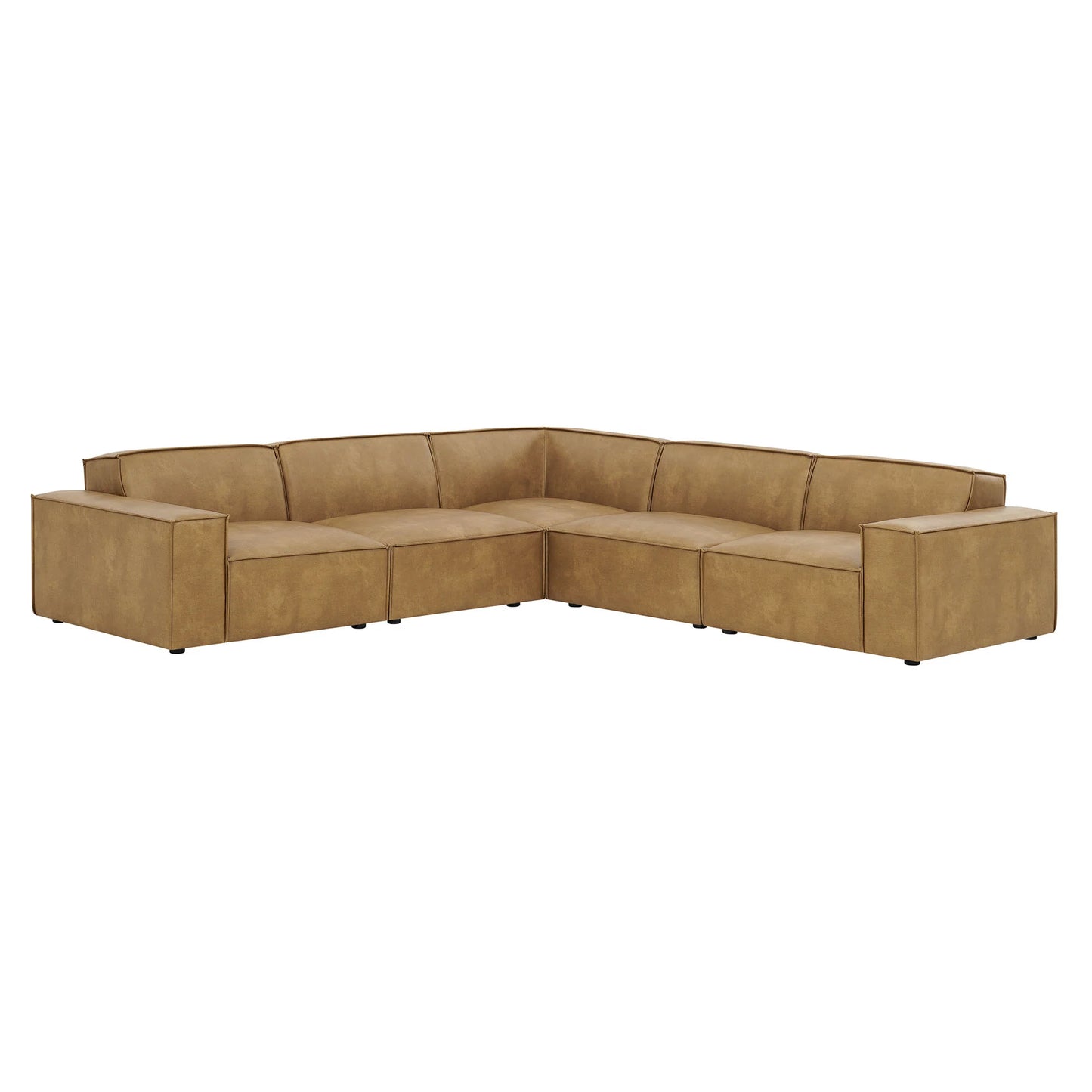 Restore 5-Piece Vegan Leather Modular L-Shaped Sofa