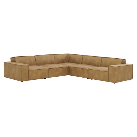 Restore 5-Piece Vegan Leather Modular L-Shaped Sofa