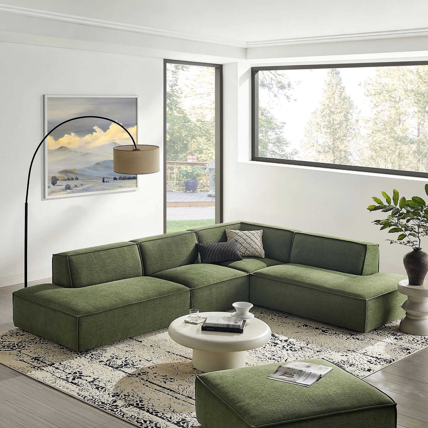 Restore 4‑Piece Performance Fabric L‑Shaped Modular Sectional Sofa
