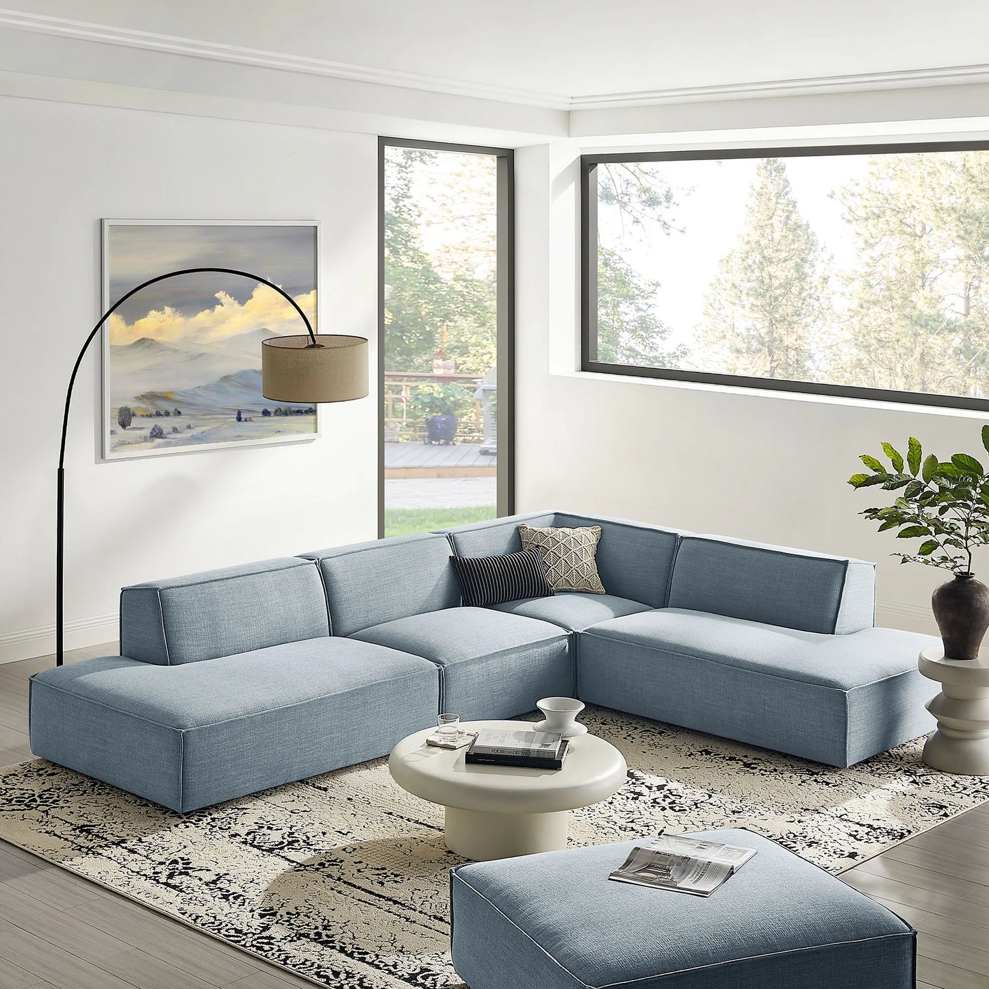Restore 4‑Piece Performance Fabric L‑Shaped Modular Sectional Sofa