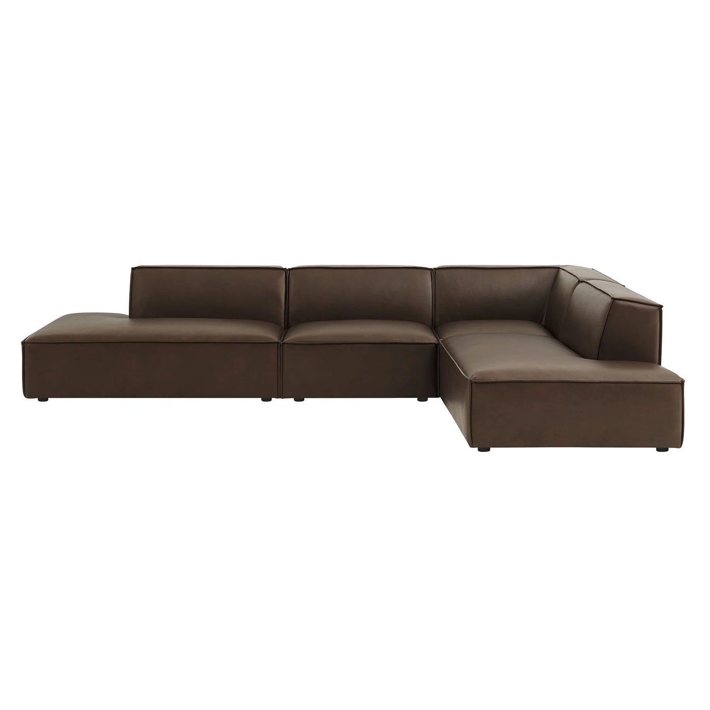 Restore 4-Piece Vegan Leather Modular L-Shaped Armless Sectional Sofa