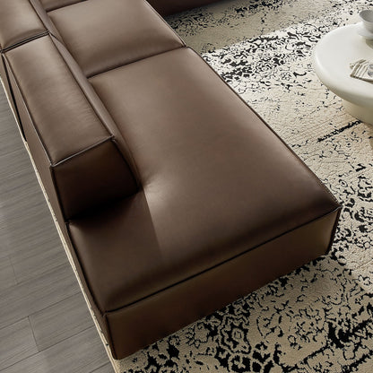 Restore 4-Piece Vegan Leather Modular L-Shaped Armless Sectional Sofa