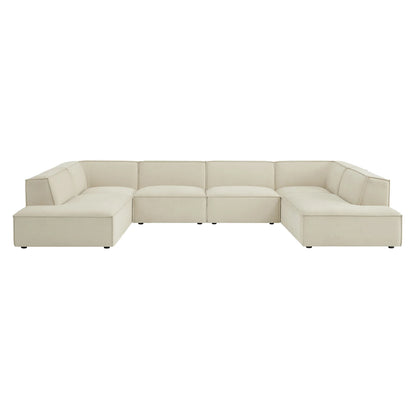 Restore 6-Piece Performance Fabric Upholstered U-Shaped Sectional Sofa