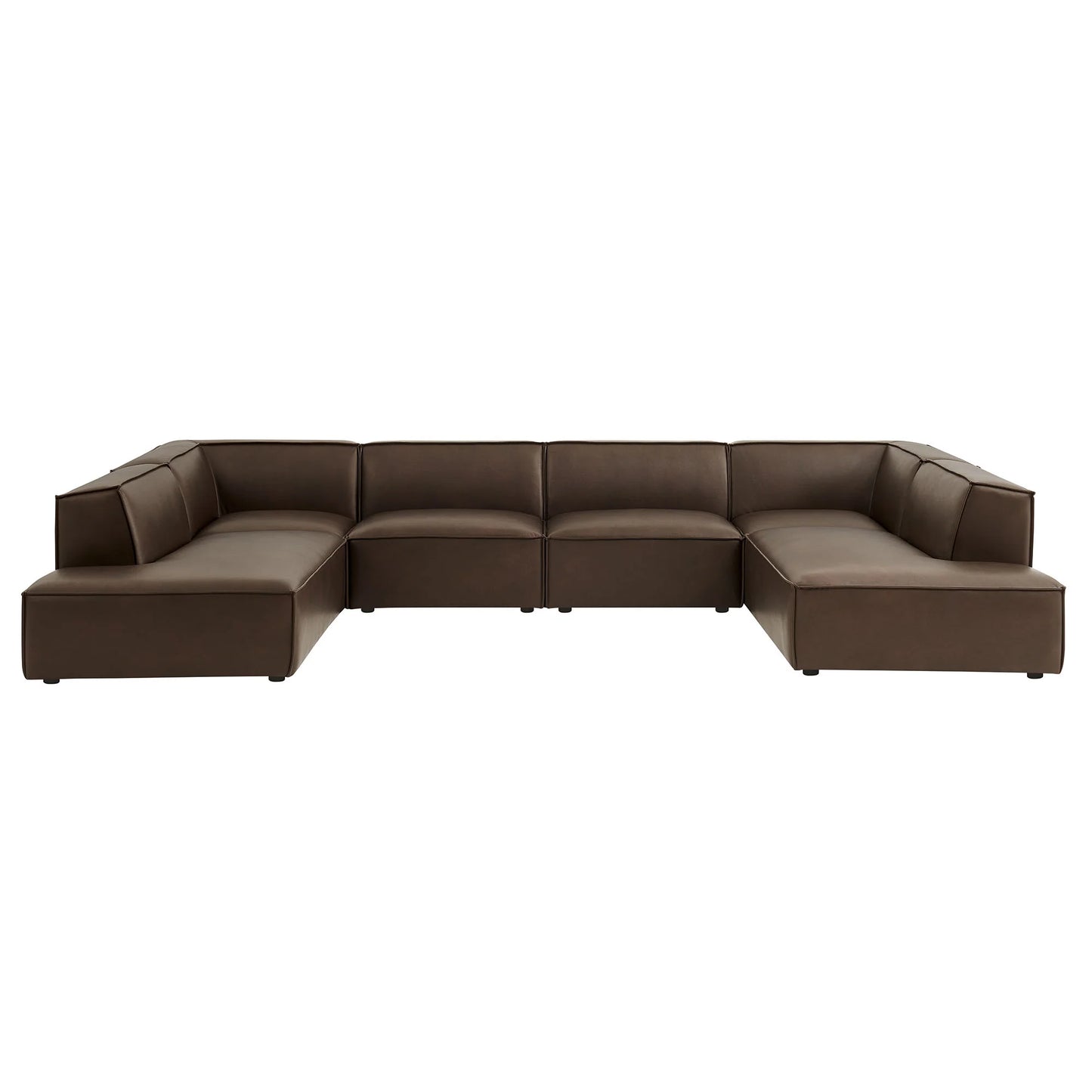 Restore 6-Piece Vegan Leather U-Shaped Armless Sectional Sofa