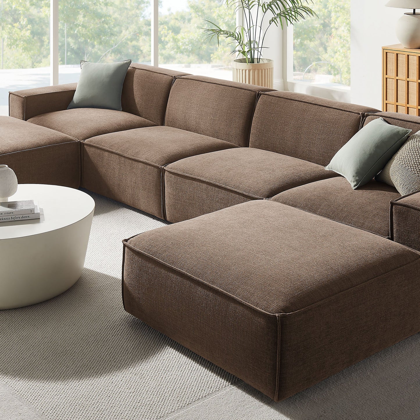 Restore 6-Piece Performance Fabric Upholstered Modular Sectional Sofa